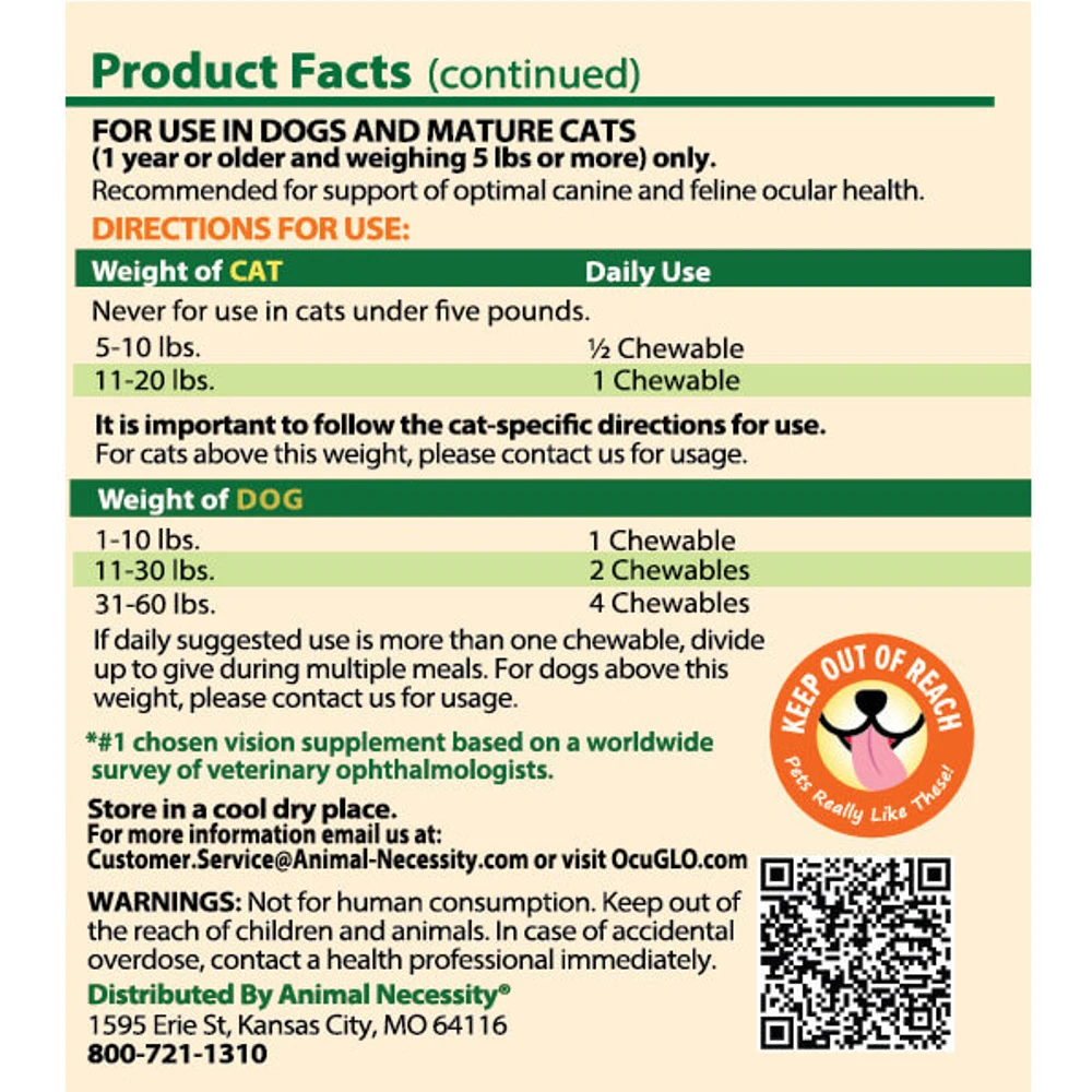 Ocu-GLO® Vision Supplement Chewables For Dogs And Mature Cats 10 Ocu-GLO® Vision Supplement Chewables For Dogs And Mature Cats - Image 8