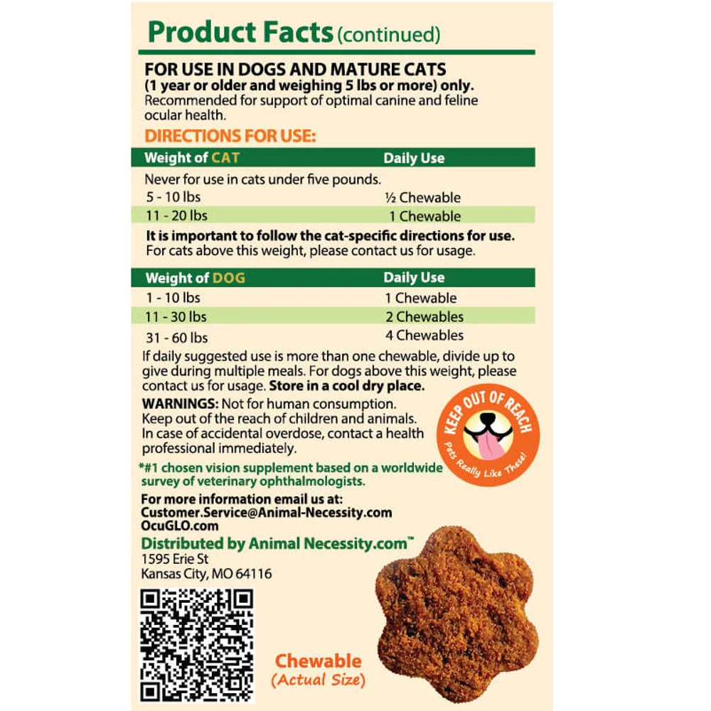Ocu-GLO® Vision Supplement Chewables For Dogs And Mature Cats 13 Ocu-GLO® Vision Supplement Chewables For Dogs And Mature Cats - Image 11